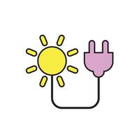 solar energy charger icon, color isolated on white background vector