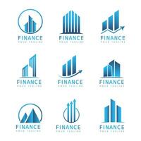 Finance Company Logo Collection with Blue Gradient Color vector