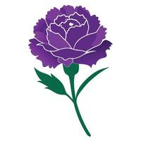 purple carnation silhouette vector