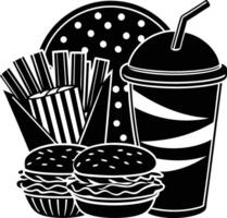 fast food silhouette vector