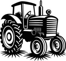 old tractor silhouette. vector