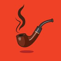 Smoking Pipe Cigarette Detective Sherlock vintage style design cartoon vector