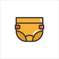 A diaper icon in a flat style vector