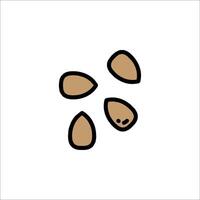 A drawing of almonds on a white background vector