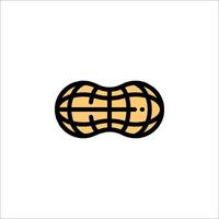 A peanut is shown in a flat style vector