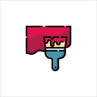 A paintbrush icon on a white background vector