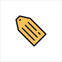 A yellow tag with a black line on it vector