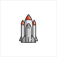 A rocket is flying in the air on a white background vector