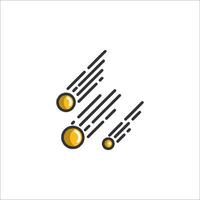 A line drawing of a rocket with a yellow ball vector