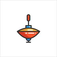 A colorful object with a red handle on top vector