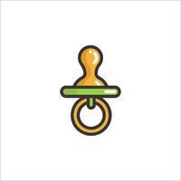 A baby pacifier icon on a white background vector