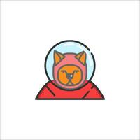 A cat in an astronaut's helmet vector