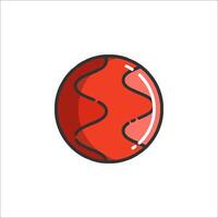 A red ball with a black line on it vector