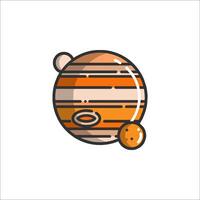 The planet jupiter with a small orange ball vector