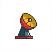 A red and yellow radio antenna icon vector