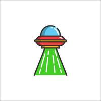 Alien spaceship icon illustration vector