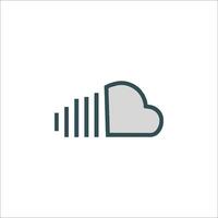 Soundcloud icon on white background vector