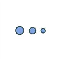A circle with three dots on it vector