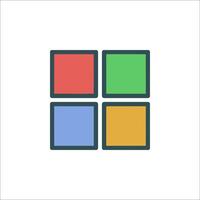 A square icon with four different colors vector