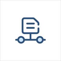 A blue icon of a truck with a sign on it vector