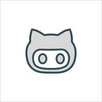 A pig head icon on a white background vector