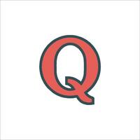 The letter q in a flat style vector
