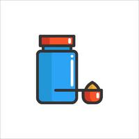A jar with a spoon and a spoon inside vector
