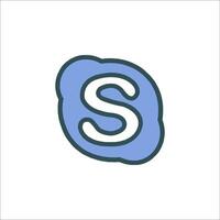 Skype icon with the letter s vector