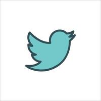 Twitter logo with a blue bird on it vector