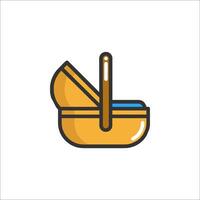 A baby carriage icon in a line style vector