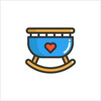 A baby cradle with a heart on it vector