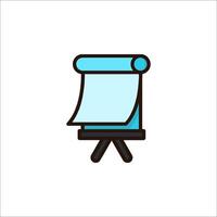 A blue and white icon of a projector on a stand vector