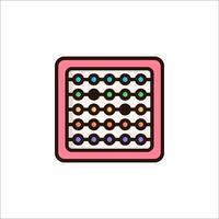 A pink square with colorful dots on it vector