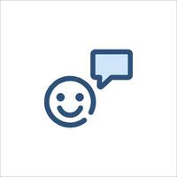 A smiley face with a speech bubble icon vector