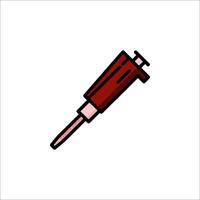 A syringe with a needle on it vector