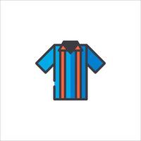 A shirt with blue and orange stripes on it vector