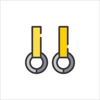 Two yellow rings on a white background vector