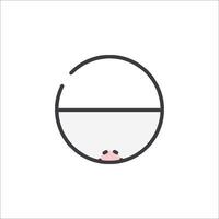 A simple line icon of a pig in a bowl vector