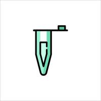 A test tube with a green liquid in it vector