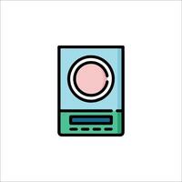 A flat icon of a washing machine vector
