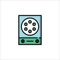 A flat icon of a cassette player vector