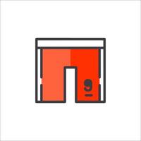 A red and orange box with a letter p vector
