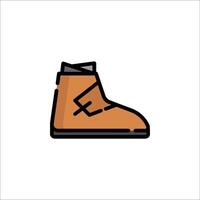 A shoe icon with a black and brown color vector