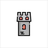 A castle icon in a line style vector