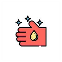 A hand with a drop of oil on it vector