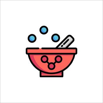 A red bowl with soap and bubbles in it vector