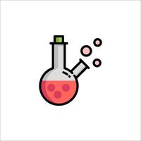 A laboratory flask with liquid in it vector