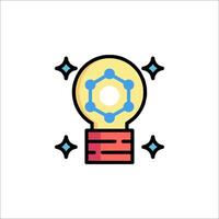 A light bulb with a cogwheel inside it vector