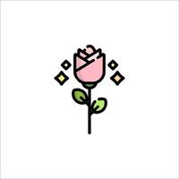 A pink rose with a heart on it vector