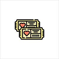 A ticket with a heart on it vector